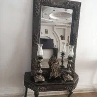 آینه وشمعدان به همراه ساعت