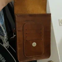 کیف دوشی چرم طبیعی قهوه‌ای دست‌دوز|کیف، کفش، کمربند|تهران, فردوس|دیوار