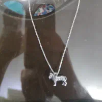 زنجیر نقره ایتالیای پلاک شیر