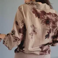 شومیز گلدار گره ای