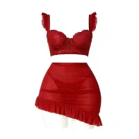 کاستوم لباس خواب فانتزی سوتین شورت دامن