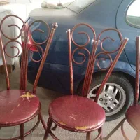 3عدد صندلی فلزی کارکرده
