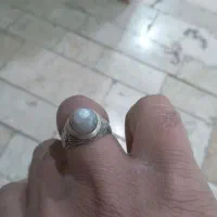 انگشتر باباقوری وعقیق حکشده نام محمدنقره