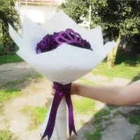 دسته گل بنفش|گل مصنوعی|سنگر, |دیوار