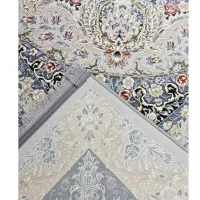 فرش ماشینی 1.5متری 1200شانه بزرگمهر،12801 نقره ای|فرش|بابلسر, |دیوار