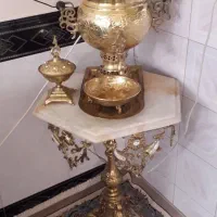 سماورذغالی برنج بدون میززیرش|کلکسیون اشیاء عتیقه|بروجرد, |دیوار