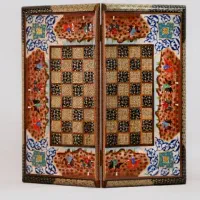 تخته نرد خاتم کاری اعلا با کیف سامسونت چرم