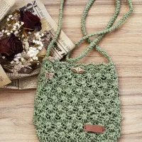 کیف با نخ  رافیای وارداتی کاملا  دستبافت|کیف، کفش، کمربند|لنگرود, |دیوار