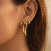 گوشواره پاپیون طرح طلا