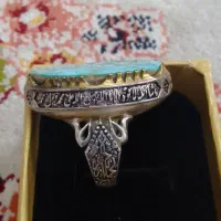 انگشتر فیروزه نیشابور رگه طلایی|جواهرات|سمنان, |دیوار