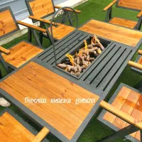 میزو صندلی/میز ویلایی کافه ای /آتشدان چوب فلزی