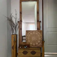 ست آینه کنسول و ساعت گلدان