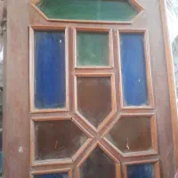 درب چوبی دو لط با چهار چوب