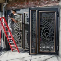 نقاشی ساختمان خانه و دربپنجره و...