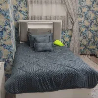 سرویس تخت نوجوان تمام ام دی اف سفید طوسی|تخت و سرویس خواب|قدس, شهرقدس|دیوار