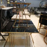 جلومبلی مدل آبشاری نهارخوری میز فلز استند شلف