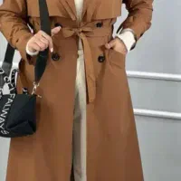 حراج مانتو عسلی پاییزه سایز ۴۲