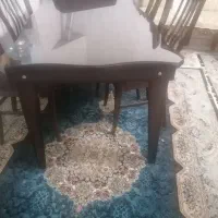 میزناهارخوری چوبی باروکش شیشه ای