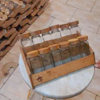 جا ادویه های ۱۲ تایی چوبی اک