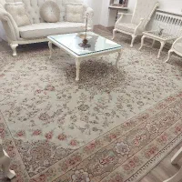 فرش ۱۲متری  زمینه کرم ماشینی