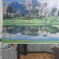 پرده اشپزخانه در حد نو قابل شست و شو