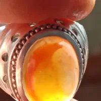 انگشتر عقیق یمنی  پرتقالی مصور