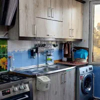 کابینت با هود وسینگ وشیرآلات|آب‌چکان و نظم‌دهنده ظروف|اسلام‌شهر, شهرک قائمیه|دیوار