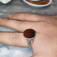 انگشتر نقره عقیق یمنی خطدار خوش قیمت