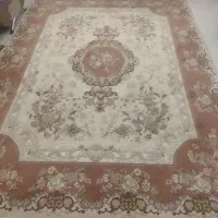 فرش ۱۲متری کرم گل برجسته سالم