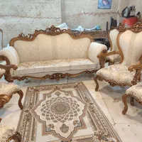 حراج مبل کلاسیک 9نفره چوب گردو|مبلمان خانگی و میز عسلی|اصفهان, رهنان|دیوار
