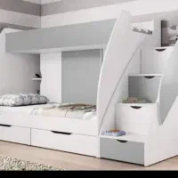 تخت خواب دو طبقه کمددار مدل هلال سیسمونی