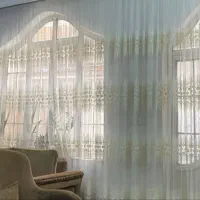 پرده تور حاشیه دار