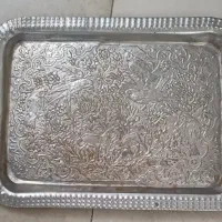 سینی بی نظیر عتیقه و برای عهد قاجار با روکش نقره|کلکسیون اشیاء عتیقه|تهران, حافظیه|دیوار