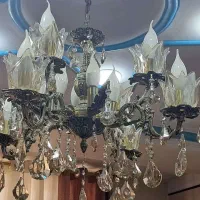 لوستر ۱۲ شعله برنجی قلم سیاه