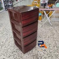 فایل کشویی پلاستیکی قهوه ای مدل طرح چوپ دراور