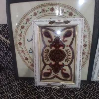 سینی و وان یکاد پته دوزی شده اماده|صنایع دستی و سایر لوازم تزئینی|گلستان (کرمان), |دیوار