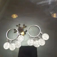 گوشواره سکه ای نقره قدیمی