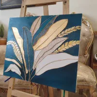 تابلو برگ طلایی برجسته