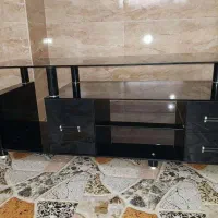 میز ال سی دی دو طبقه با دو کشو در طرفین