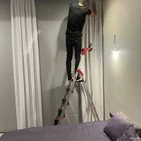 نصب پرده چوب پرده و چیدمان منزل.نصب تلویزیون و..|خدمات پیشه و مهارت|قم, پردیسان|دیوار