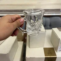 شش عدد فنجان و یک قندان کریستال مناسب جهیزیه