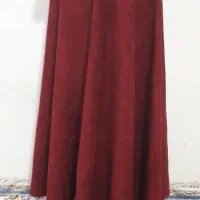 دامن کلوش مخمل کبریتی ریز