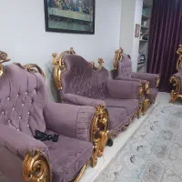 مبل ۷نفره ،استیل با میز و عسلی  تمیز  وشیک ،