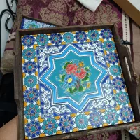 سینی کاشی|صنایع دستی و سایر لوازم تزئینی|کاشان, معلم|دیوار