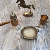 لوازم دکوری برنجی (قهوه جوش و فنجان، اردو ، اسب)