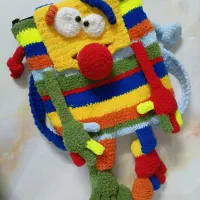 کوله پشتی قلاب بافی عروسکی