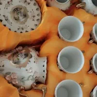 سرویس چای خوری گلبرجسته لمونژ|صنایع دستی و سایر لوازم تزئینی|تهران, شهرک ولیعصر شمالی|دیوار