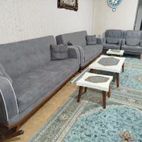 مبل ۸نفره کارکردهو سه عدد عسلی|مبلمان خانگی و میز عسلی|جوانرود, |دیوار