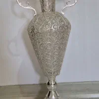 گلدان مسی آبکاری نقره|صنایع دستی و سایر لوازم تزئینی|ملایر, |دیوار