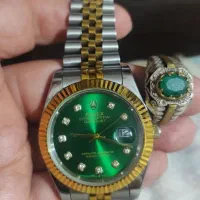 ست انگشتر نقره دست ساز و ساعت رولکس